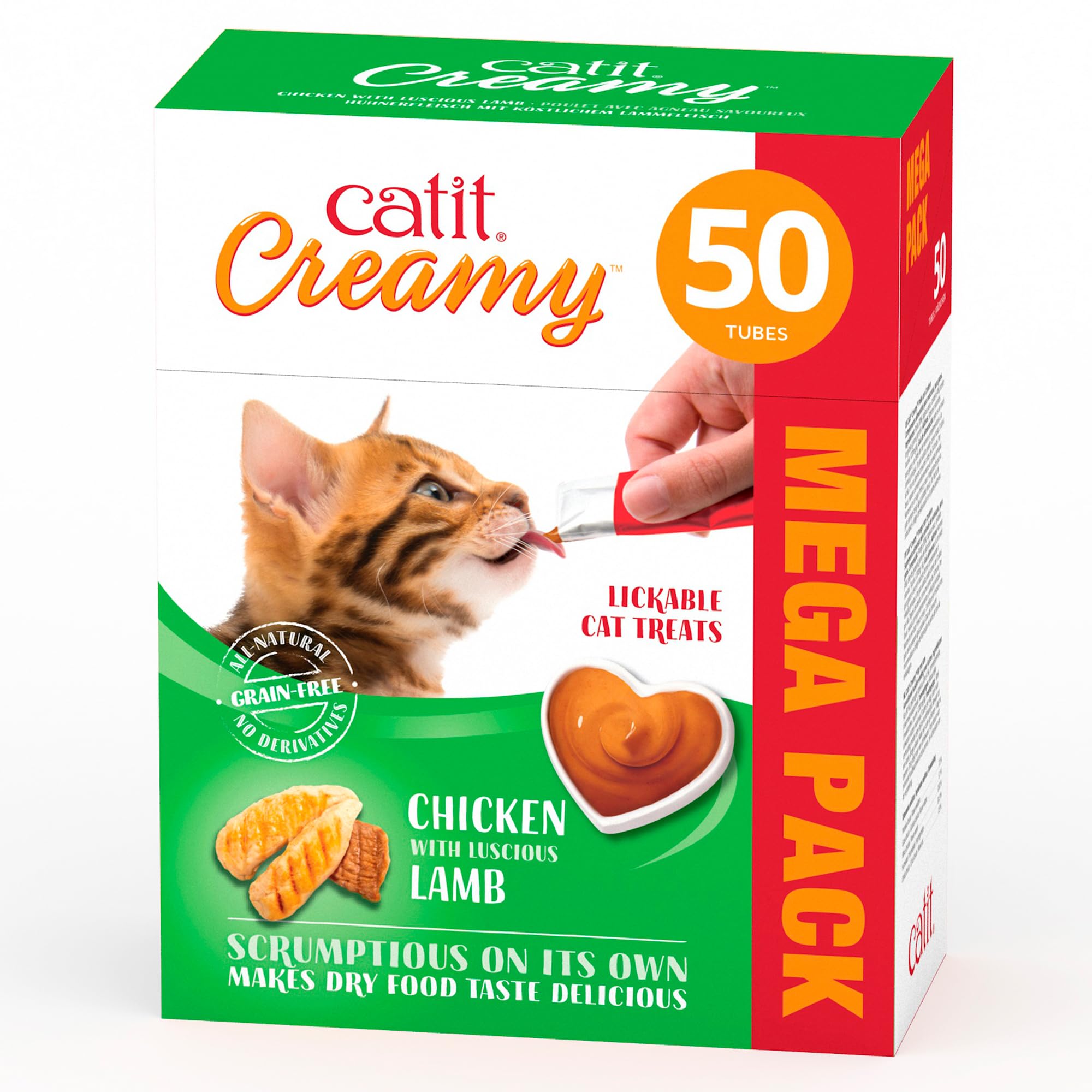 Catit Creamy Chicken & Lamb Lickable Cat Treats 50 Pack — image 1
