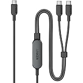 Anker Cable,4FT 2-in-1 USB C to USB C Cable 140W Max,Fast Charging for iPhone 16/16 Pro Max/15 Series,MacBook Air/Pro,and Mor