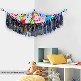 MHJY Toy Hammock Storage Net with LED Light Large Corner Organizer view 3