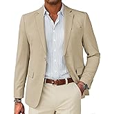 COOFANDY Mens Linen Casual Blazer Slim Fit Sport Coat Two Button Summer Suit Jacket Lightweight Business Sport Jacket