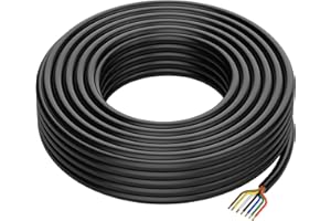 DOAUTO 100 Foot Heavy Duty 14/12/10AWG 7 Way Round Conductor Blade Wiring RV Trailer RV SAE Cord Harness Wire, 7 Individually Jacketed RV Tow Hitch Caravan Cord Cable Insulated Wiring 14/4 10/2 12/1