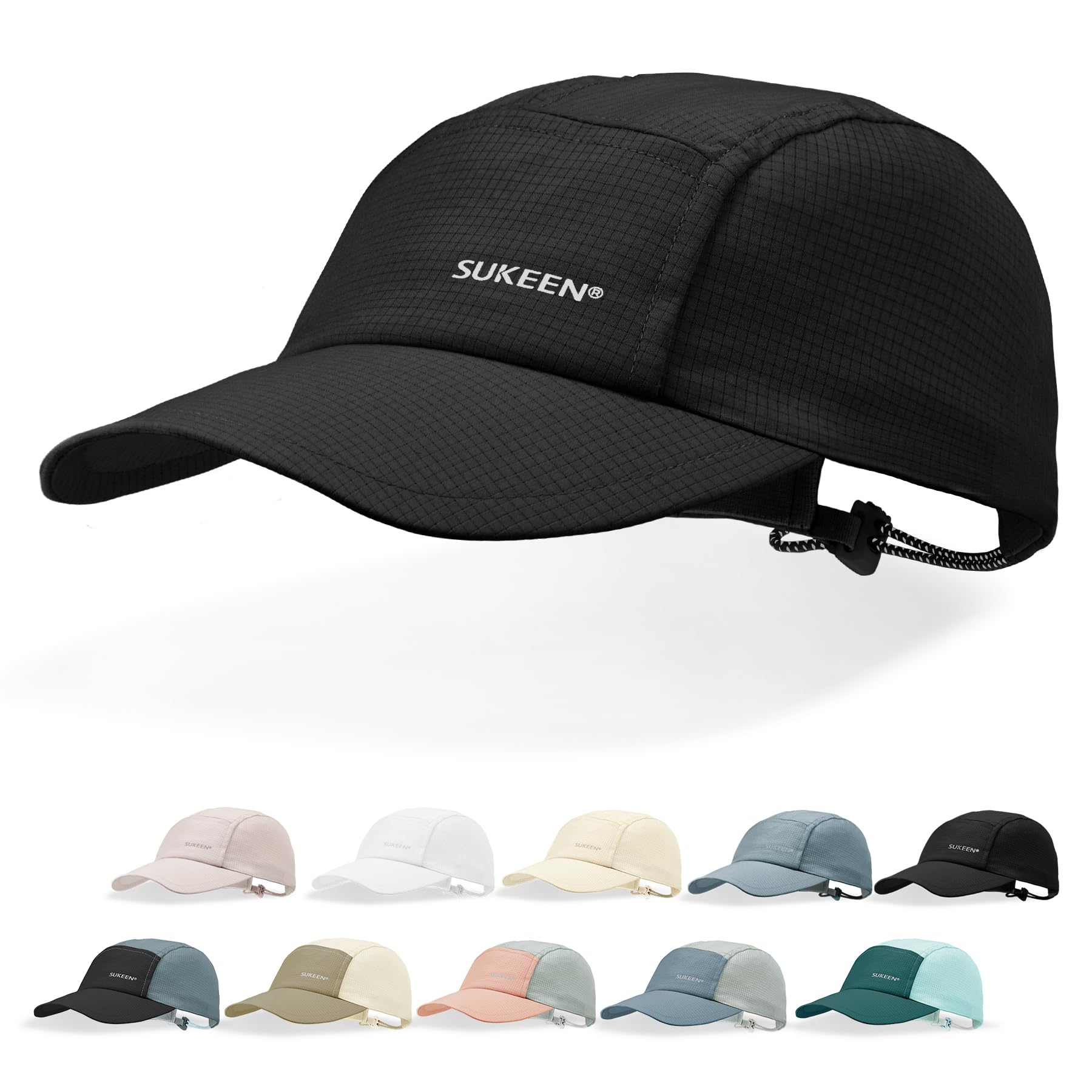 Photo 1 of Sukeen Lightweight Sun Hat for Women Men,Quick Drying Baseball Cap UPF50+ Running Hats Foldable Sport Cap for Outdoor Daily Black