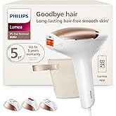 Philips Lumea 8000 Series IPL Hair Removal Device, Permanent Laser Hair Reduction for Women & Men, Easy and Comfortable Use at Home, SenseIQ, 3 Attachments for Body, Face, Intimate, BRI937/03