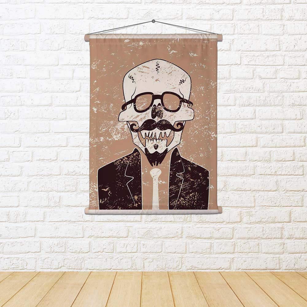 Buy Artzfolio Funny Skull Hipster With Mustache Beard Satin