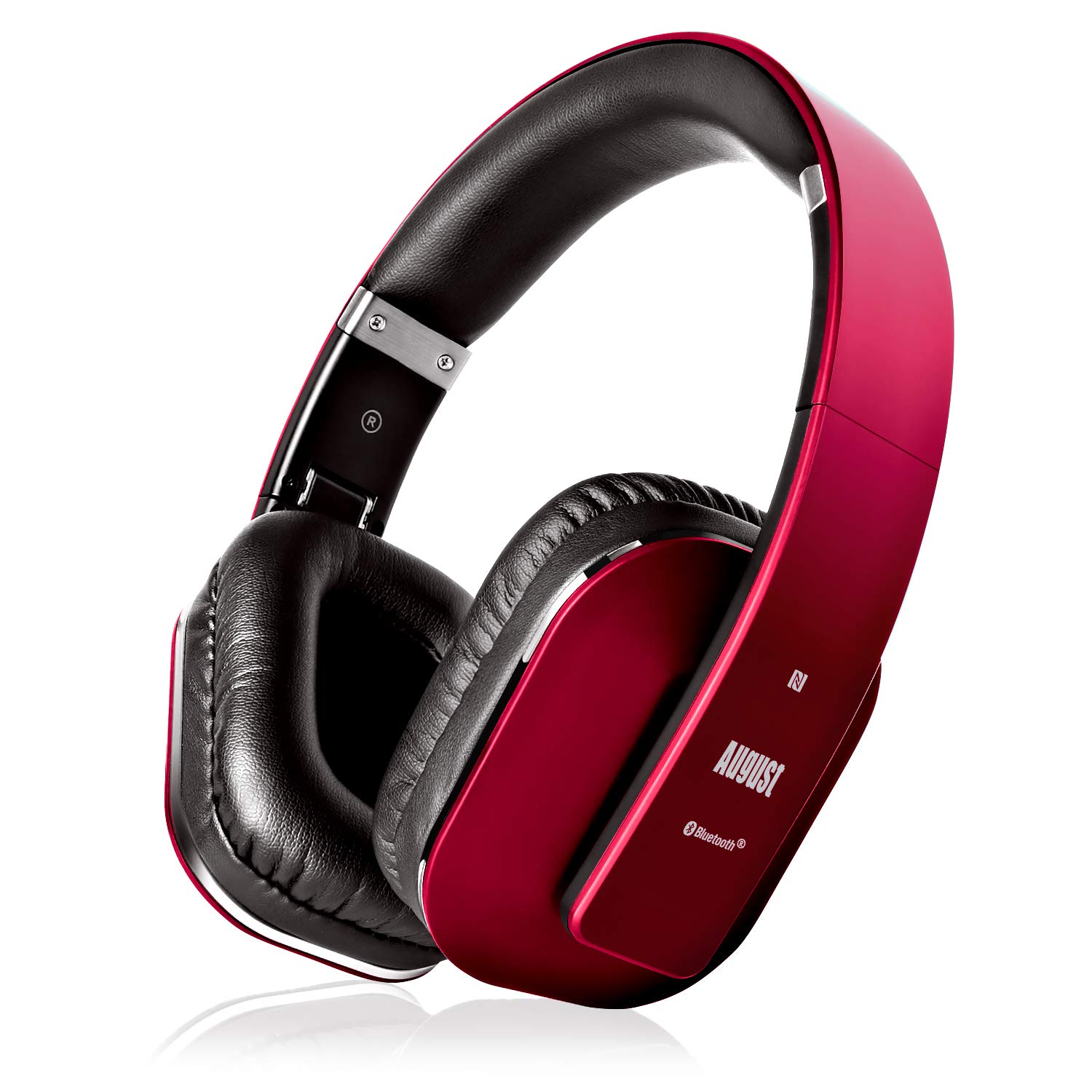 Photo 1 of Over Ear Bluetooth Wireless Headphones - August EP650 with Android/iOS App for Custom Sound Control - Enjoy Bass Rich Sound and Optimum Comfort - Bluetooth v4.2, NFC and aptX LL Low Latency - [Red]