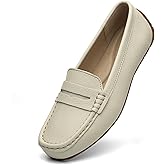 KORDAL Women's Comfortable & Lightweight Leather Penny Loafers Slip-Ons Cute Business Casual Dress Shoes Work Office Flats Everyday Walking Shoes Driving Mocs for Women