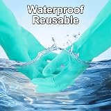 sourcing map Nitrile Chemical Resistant Gloves Small Green Anti-Slip Protective view 4