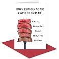 Amazon.com : Heollaok Funny Steak Birthday Card, Rarest of Them All Birthday Card, Funny ...