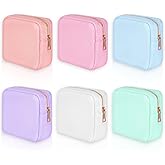 Sweetude 6 Pcs Nylon Makeup Bag Travel Nylon Pouch Zipper Cosmetic Bag for Purse Women Girls Organizer Makeup Pouch for Valentine Birthday Wedding Mother's Day Graduation Gifts(Mini,Assorted Color)