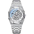 RORIOS Business Dress Men's Watch Automatic Mechanical Watch Luminous Watch with Stainless Steel Strap Self-Winding Wrist Watch