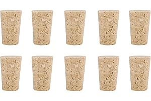 Moofey 10 PCS Tapered Wine Corks, Soft Wooden Wine Bottle Stopper, Leakproof Natural Cork Pops for Beer Bottles (22 * 17 * 35