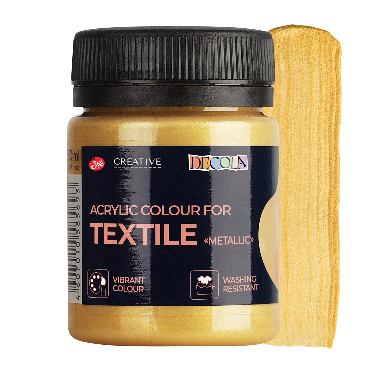 Decola - Gold Metallic Textile Colour 50ml | High Pigment | Made by Nevskaya Palitra
