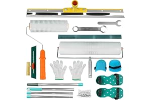 Noliven Upgraded Self Leveling Concrete Tool Kit - Spiked Roller, Paint Roller, Spiked Shoes, Self-leveling Nail, Gloves, Sta