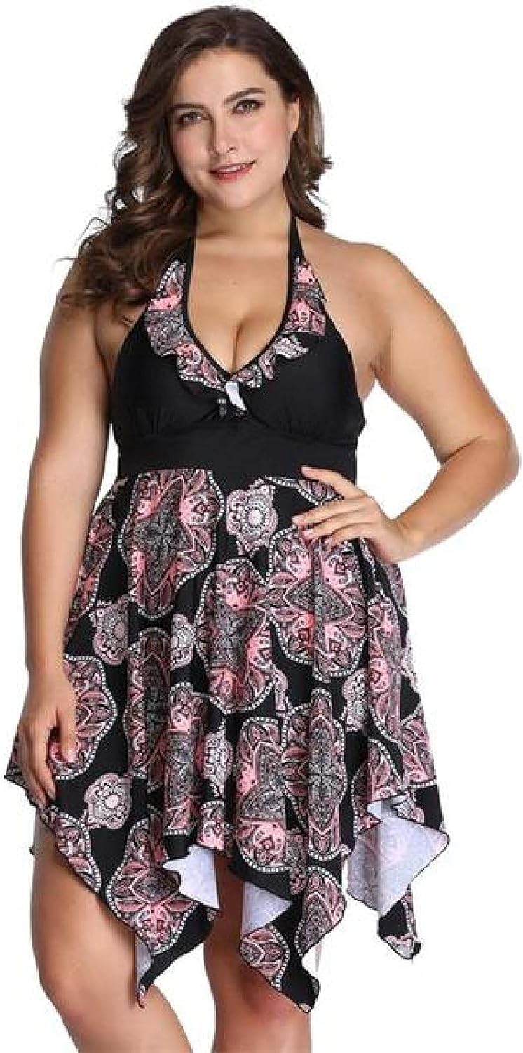 Maillot de bain grande taille Tankini 6XL pour femme Imprimé 2 pièces