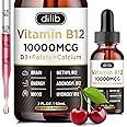 Vitamin B12 Complex 10000 mcg | Triple Liquid B-12 Drops Sublingual Supplement | Methylcobalamin & Adenosylcobalamin & Hydroxo Blend for Long-Lasting Energy and Healthy Metabolism Cherry Flavor, New