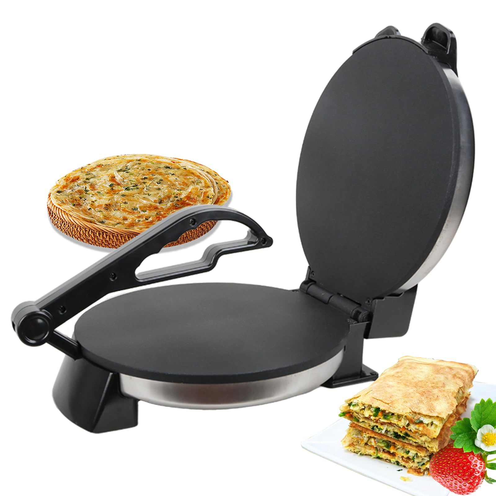 Photo 1 of *USED*
10 inch Roti Maker,Tortilla Maker Machine,Cast Iron Heavy Duty Tortilladora Press,Non Stick Surface, Non-Slip Feet,Crepe Maker, Dough Maker for Flour Tortilla,Black
