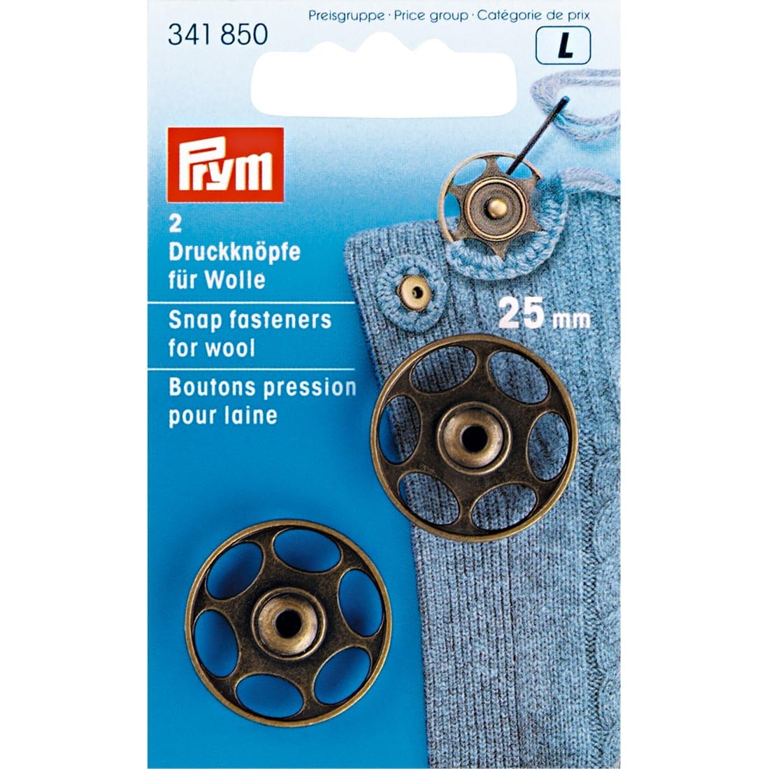 Prym - Prym Old Brass (25mm) Sew-On Snap Fasteners for Wool - 1 Unit