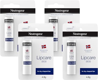 Neutrogena Lip Care SPF 20 4.8g Moisturising Lip Balm Pack of 4