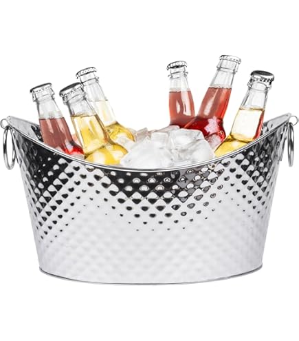 Lot De 12 Seaux à Glace Inox Doré 20 Cm - Pour Champagne, Vin, Bière, Bars, Maison, Fêtes