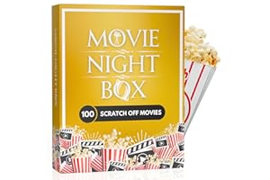 DATE NIGHT BRANDS Movie Night Box: Top 100 Scratch-Off Movies & Hidden Gems - 10 Diverse Color-Coded Movie Genres - Interactive Game for Couples, Family, or Solo Entertainment - Gifts for Movie Lovers, Him, Her