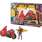 Marvel Spider-Man 6-Inch Jet Web Cycle Vehicle and Detachable Action Figure Toy with Wings, Spider-Man Movie-Inspired, for Kids Ages 4 and Up