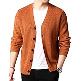 HaoMay Men's Classic Casual Button Down V Neck Knitted Basic Cardigans Sweater