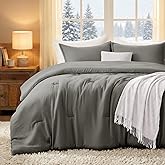 Quataly Queen Comforter Sets Grey,3PCS Soft Lightweight Breathable Bedding Comforter Sets for All Season, Queen Size(90''×90'' Comforter & 2 Pillowcases)