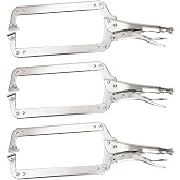 Hiceeden 3 Pcs 18 Inch Deep C Clamp with Swivel Pads, Heavy Duty Welding Clamps Welding Pliers, Adjustable Locking Pliers for Woodworking, Electrician Maintenance, Welding
