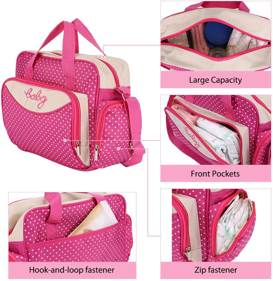 HALOViE Set 5 kits Bolsa de Mama para Bebe Biberon Cambiador de Pañales Bolsa  Hospital Maternidad Bolso Bebé para Viaje Carro Carrito Biberón Colchoneta  Comida Pañal con Gran Capacidad Viaje Kits para