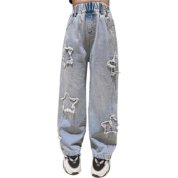 Amazon.com: YaYabroe Girls Baggy Jeans Casual Wide Leg Denim