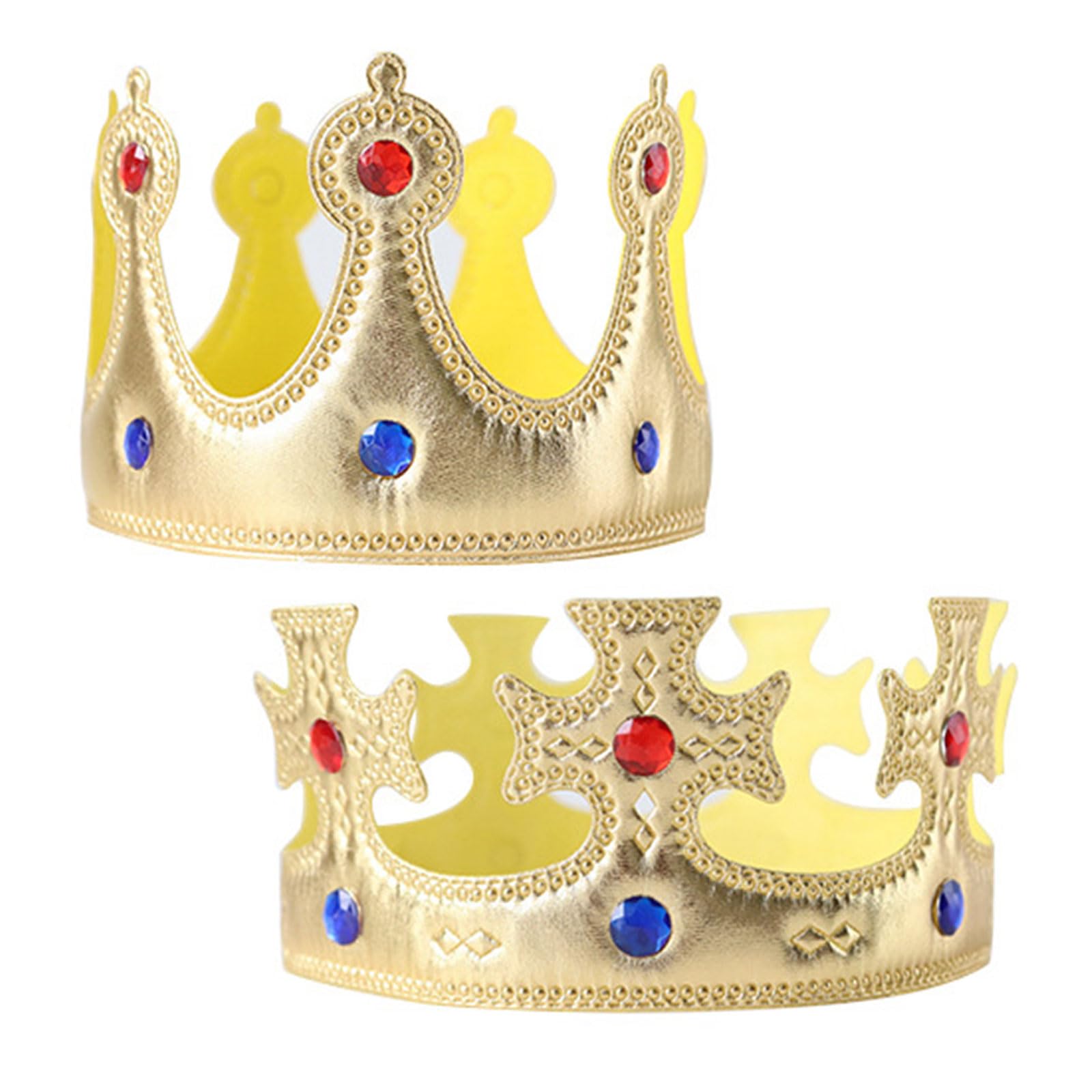 MIVAIUN 2 Pieces King Crown King Queen Crowns Kids BirthdayCrown,Party Hat Prince Play Tiara,Gold King Crown for Adult Kid Costume Accessories Crown Dress Up Accessories (Gold)