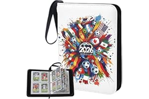 Sports Card Binder 400 Pockets Sports Trading Cards Display Case with Soccer Card Sleeves Card Holder Protectors Set with Zip