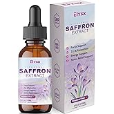 Elysx Liposomal Saffron for Kids & Adult, Organic Saffron Extract Liquid Drops with Holy Basil, Rosemary, L-Theanine for Stress, Focus, Energy Support, Eye Health, Vegan, Strawberry Flavor, 2 FL OZ