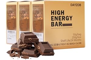 DAYZOB Emergency Ration Bar Emergency Food High Calories Each Pack Survival Rations for Disaster Outdoor Activities Camping Hiking, Flavor Chocolate 250gx3 (15 Bars)