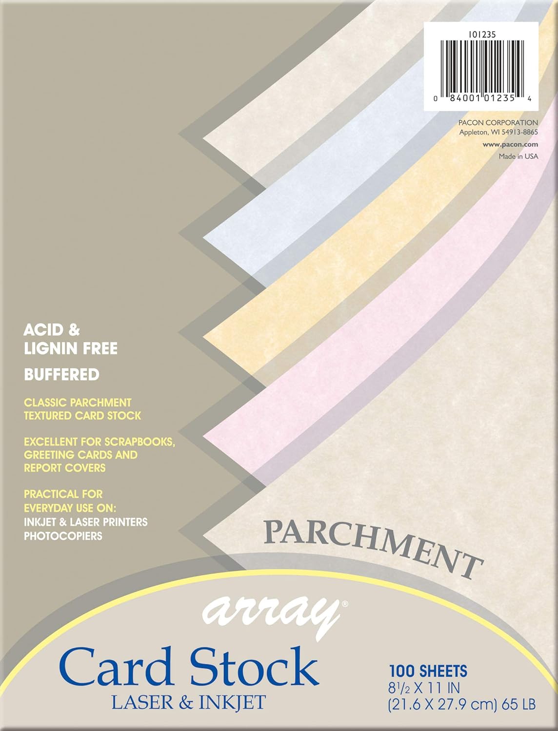 Array Card Stock Pacon Card Stock, 8 1/2 inches x 11 Inches, Pastel Assortment, 100 Sheets (101315), Assorted Pastel : Cardstock Papers : Industrial & Scientific