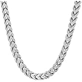 Men's Stainless Steel Franco Link Chain Necklace Choice of Size and Colors