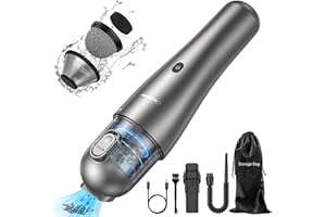 CHUBOOR Car Vacuum, Handheld Vacuum Cordless, Mini Portable Vacuum Cleaner with Powerful Suction, 1.2lbs Lightweight Rechargeable Hand Held Vacuum for Car Home Office(P06-Silver)