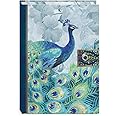 ‎Punch Studio Journal with Brooch Embellishment and Magnetic Tab Closure, Emerald Peacock Design (46620)