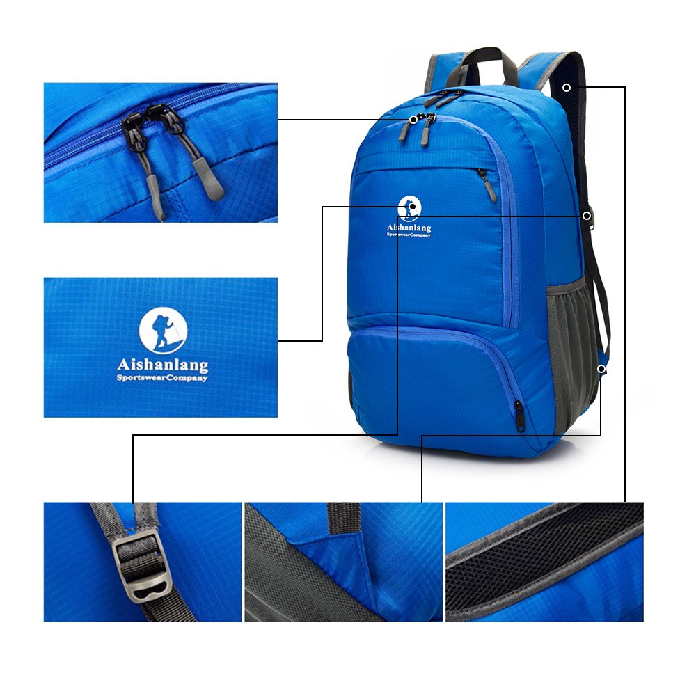 Zaino da trekking pieghevole da 30L, borsa da campeggio da campeggio esterna Impermeabile alpinismo leggero adatto a uomini e donne, ciclismo, escursionismo, corsa