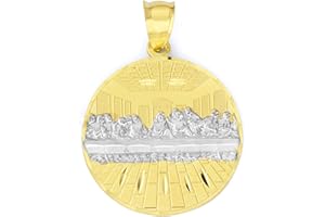 ICE ON FIRE JEWELRY 10k Yellow Gold Last Supper Pendant for Men