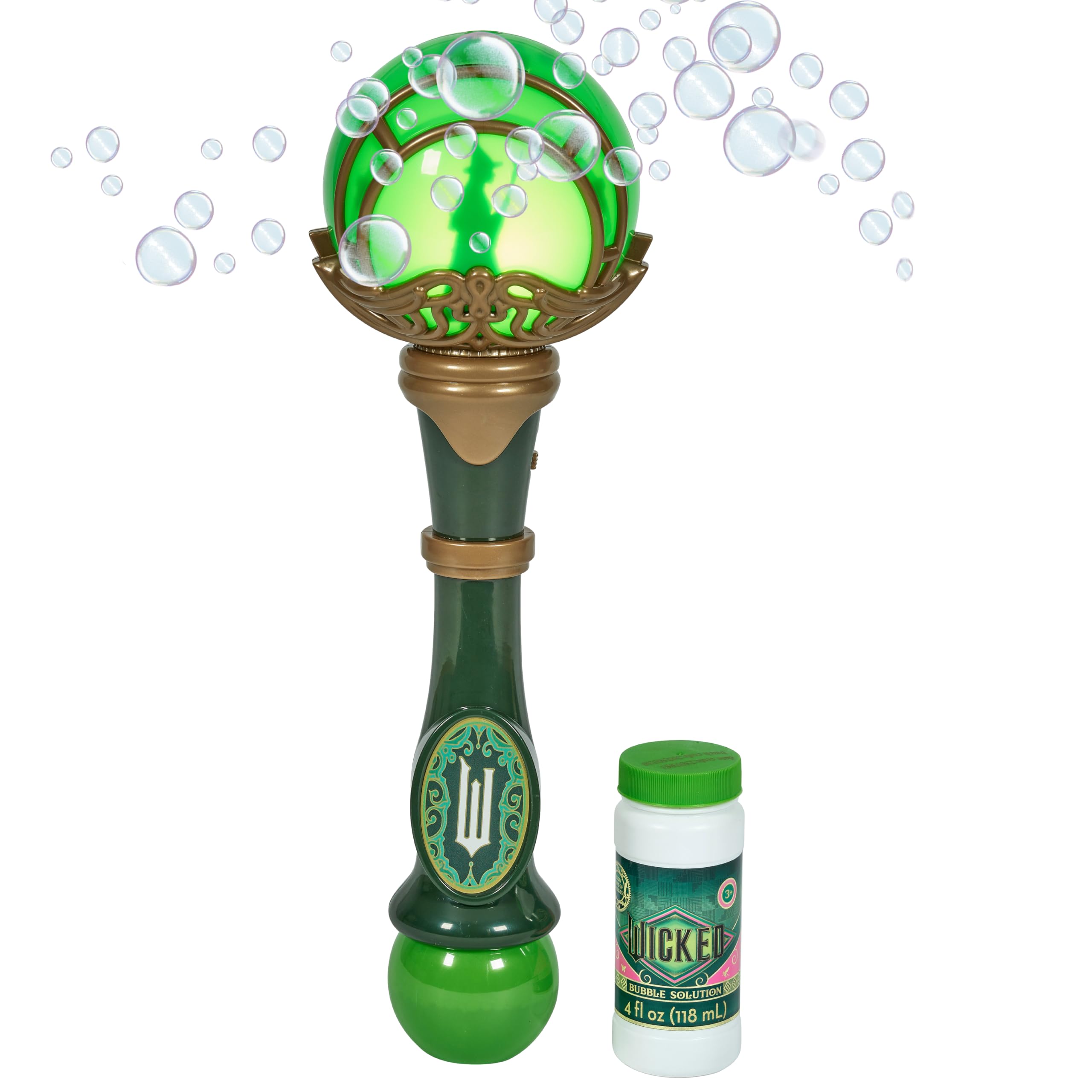 Wicked Elphaba Light and Sound Musical Bubble Wand, Includes Bubble Solution