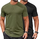 COOFANDY Mens T Shirts Casual Short Sleeve Cotton Tee Shirts Hipster Hip Hop Longline T-Shirt Basic Summer Tops