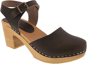Amazon.com: Margareta - Sandalias de madera con tacón medio para mujer,  Marrón, 5.5-6 : Ropa, Zapatos y Joyería