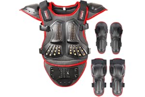 REOMOTO Dirt Bike Vest Suit Knee Eblow Protector for Kids,Chest Back Protector for Ski Skating Cycling Motocross MTB ATV