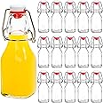 Tebery 15 Pack 5Oz Swing Top Brewing Bottles with Leak Proof Easy Caps, Glass Beer Bottle Flip Top Square Bottles For Kombucha, Kefir, Vanilla Extract, Beer