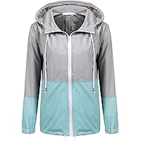 SoTeer Women's Waterproof Raincoat Outdoor Hooded Rain Jacket Windbreaker (15 Colors S-XXXL)