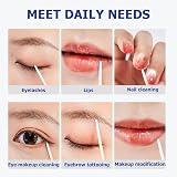 YHQZ 400 Pcs Cotton Swabs Wood Sticks Cosmetic Makeup Eyebrow Tip view 6