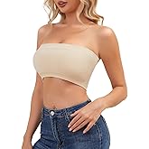 Ellareese Strapless Bras for Women Wireless Bandeau Bra Non-Padded Tube Top Seamless Bralettes