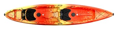 Perception - Tribe Tandem Kayak - Sit on Top - Large Rear Storage with Tie Downs - 13.5 ft - Sunset