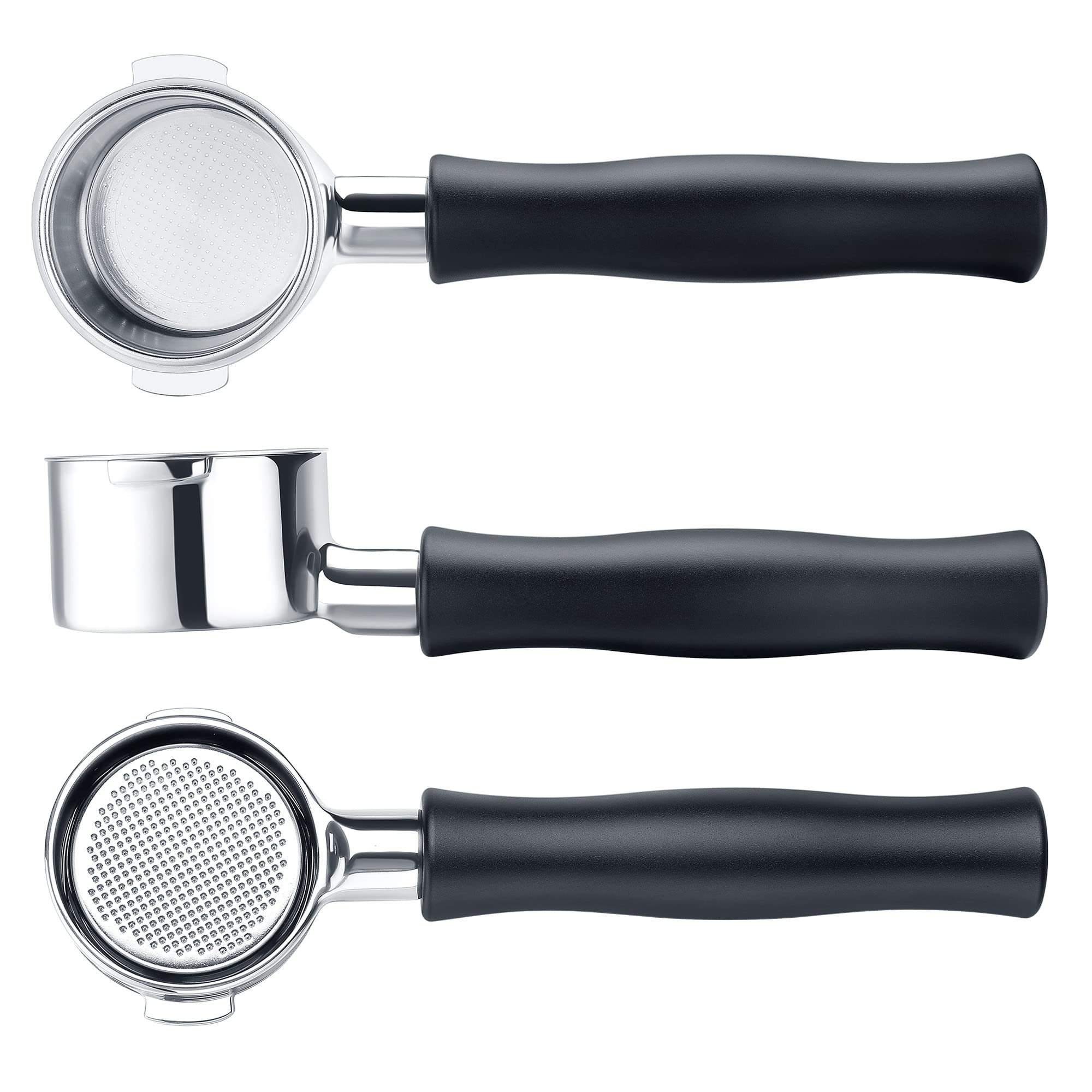 Photo 1 of Normcore 51mm Naked Bottomless Portafilter 2 Ears Fits Delonghi ECP3420/EC155/BCO430/EC260 with Anodized Aluminum Handle (Basket Included) - Included Portafilter Filter Basket